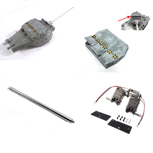 Metal Barrel Turret Cover TK22 Multifunction Unit Steel 5:1 Bearings Gearbox for RC Mato 1/16 M36B1 Destroyer Radio Controlled Tank