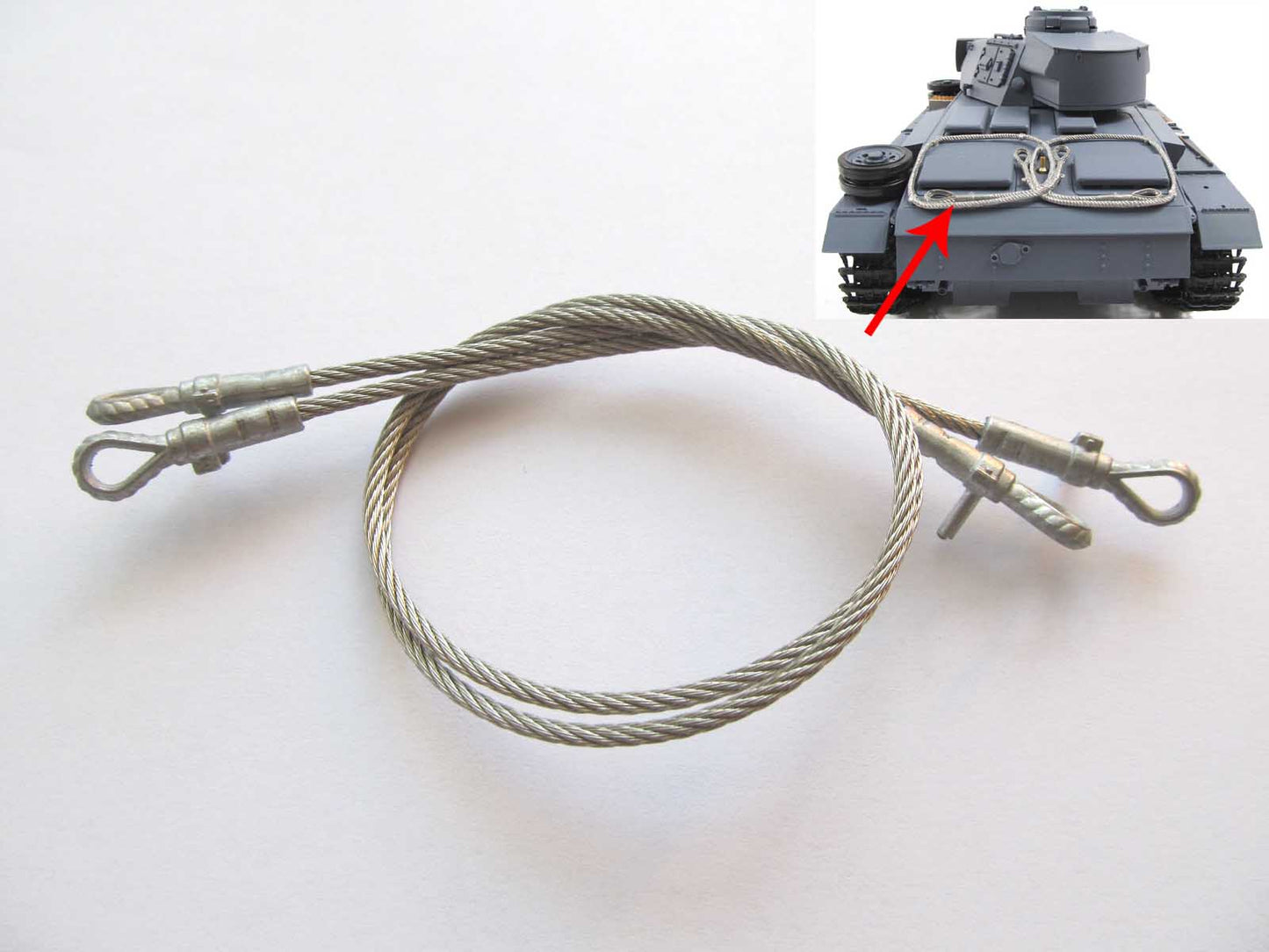 US Stock Mato 1:16 Scale Metal Towing Cable MT110 Spare Part for German Panzer III RC Tank Armored Vehicle Model