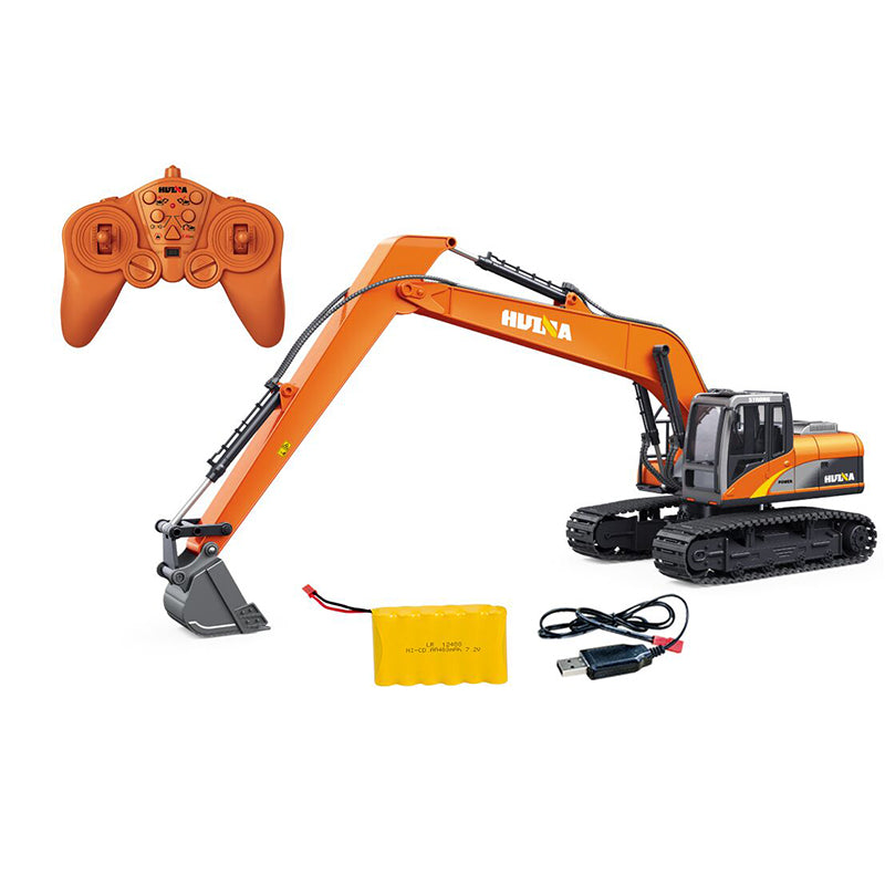 HUINA 1/14 RC Excavator Truck Ready to Go 1551 Toys 2.4Ghz Remote Control 15 Channels Vehicle 400MAH Battery Charger Painted Gifts