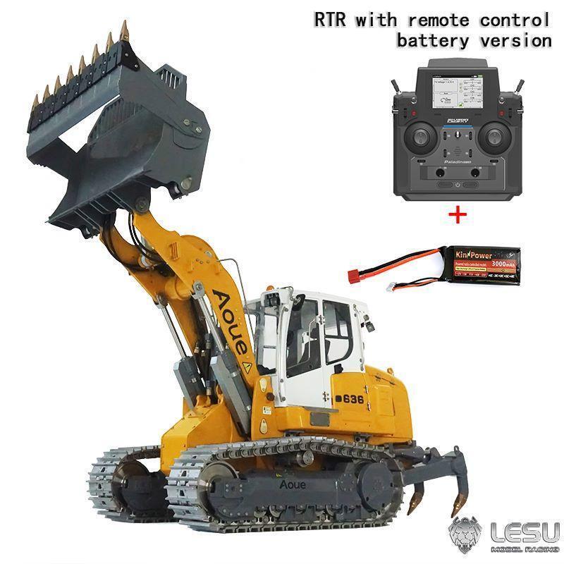 LESU 1/14 Liebhe 636 Hydraulic Construction Vehicles Radio Controlle Track Loader Light Sound Motor Metal Openable Closable Bucket