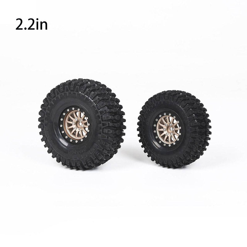 EG 1/8 1.9 Inch Or 1/10 2.2 Inch Rubber Tires Alloy Wheelhub Blackstone for RC Racing Crawler Car Part Off-road Vehicles