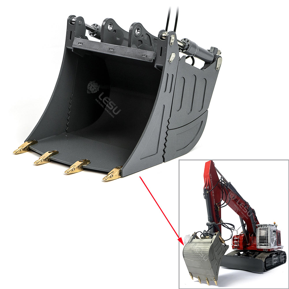 Metal Tiltable Bucket Grab Grapple Quick Detachable Fixed Mount Crusher for 1/14 LESU Aoue ET35 RC Hydraulic Excavator Model