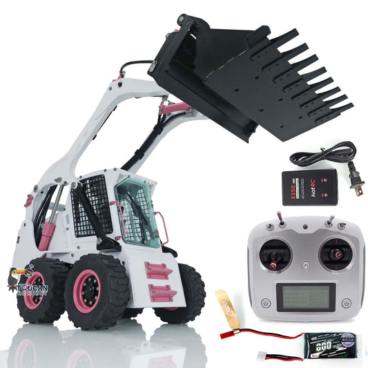 Metal remote control hydraulic wheeled skid steer loader Aoue LT5H engineering vehicle model
