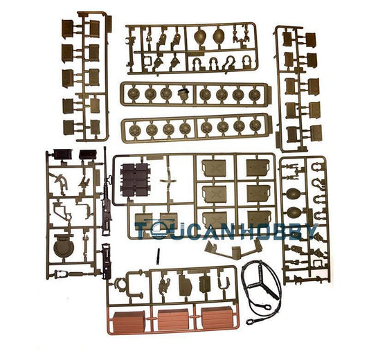 US Stock Henglong 1:16 Scale 2.4Ghz USA M26 Pershing RC Tank 3838 Plastic Decoration Parts Bag Accessory Decorative Part