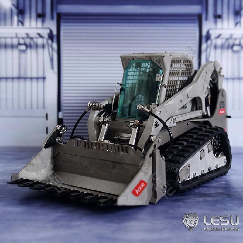 BEST SELLING LESU 1/14 RC Metal Aoue-LT5 Tracked Skid-Steer Loader Hydraulic System With Lights Sounds DIY Trucks