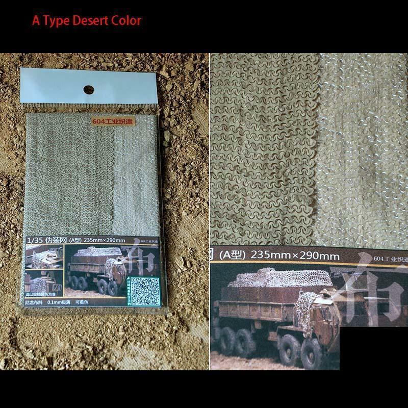 US Stock 1/35 Scale Nylon Camouflage Net A Desert for Tiger Sherman German Military RC Tank Vehicle DIY Models